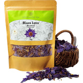 Blauer Lotus - Nymphae caerule 50g Packung Blütenblätter. Lose Blaue Blüten im Korb als Dekoration